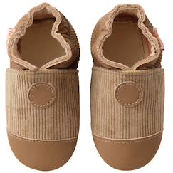 Chaussures-Chaussures fille 23-38-Chaussons-Chaussons bébé cuir souple velours