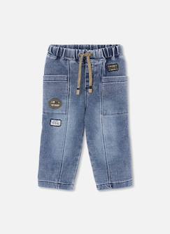 Pantalon denim garçon avec patches  - vertbaudet enfant