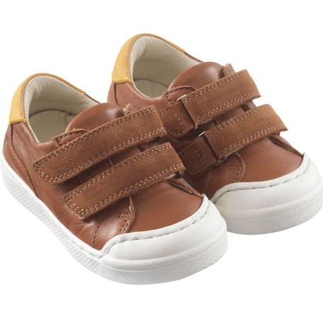 Baskets cuir enfant happy Marron 1 - vertbaudet enfant 