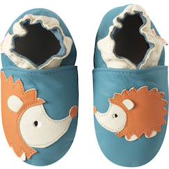 Chaussures-Chaussures fille 23-38-Chaussons-Chaussons bébé cuir souple sacha le hérisson