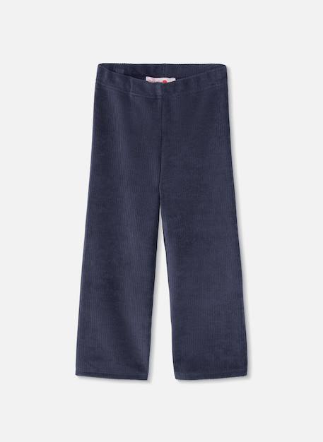 Pantalon fille en velours cotelé Bleu 1 - vertbaudet enfant 