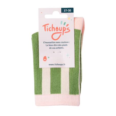 Chaussettes sans couture rayées Vert 3 - vertbaudet enfant 