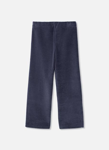 Pantalon fille en velours cotelé Bleu 2 - vertbaudet enfant 
