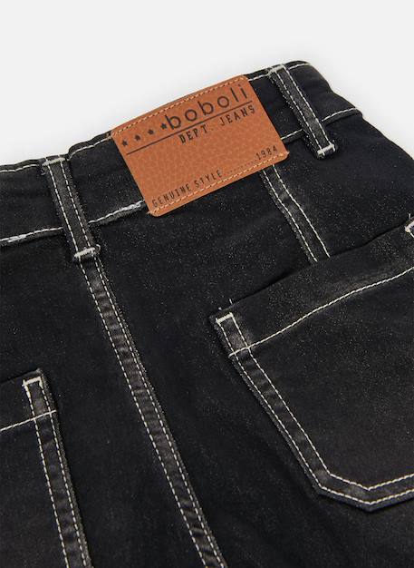 Pantalon denim garçon avec coutures Noir 4 - vertbaudet enfant 