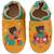 Chaussons cuir souple petit ours brun s'amuse Jaune 1 - vertbaudet enfant 