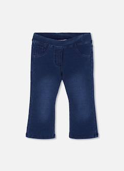 Pantalon molleton denim fille évasé  - vertbaudet enfant