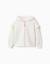 Sweat zippé en molleton avec capuche et doublure en coton peigné Blanc+Rose clair 1 - vertbaudet enfant 