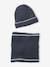 Lot bonnet et snood en maille côtelée marine 1 - vertbaudet enfant 