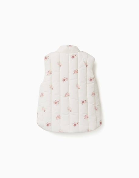 Doudoune sans manches avec motif floral et poches Blanc 2 - vertbaudet enfant 