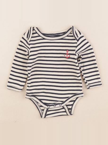 Body - 3 mois Blanc, bleu 1 - vertbaudet enfant 