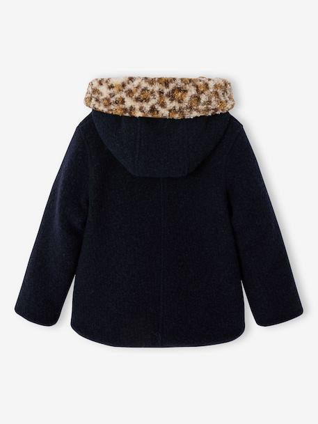 Manteau fille à capuche camel+marine 7 - vertbaudet enfant 