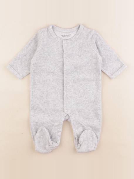 Pyjama velours - 3 mois Gris 1 - vertbaudet enfant 