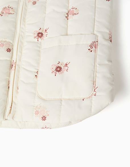 Doudoune sans manches avec motif floral et poches Blanc 4 - vertbaudet enfant 