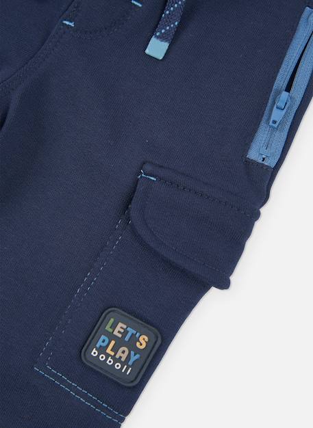 Pantalon garçon molleton cargo Bleu 4 - vertbaudet enfant 