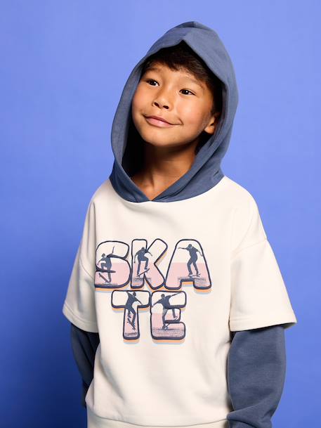 Sweat à capuche garçon écru 2 - vertbaudet enfant 