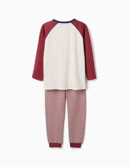Pyjama à manches longues en coton avec masque rembourré Rouge foncé 2 - vertbaudet enfant 