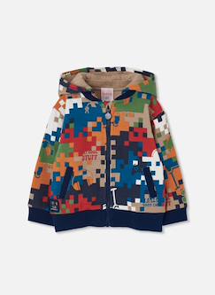 Veste molleton garçon imprimé pixels  - vertbaudet enfant