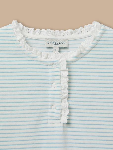 Pyjama en velours rayé fille Rayure bleue 2 - vertbaudet enfant 