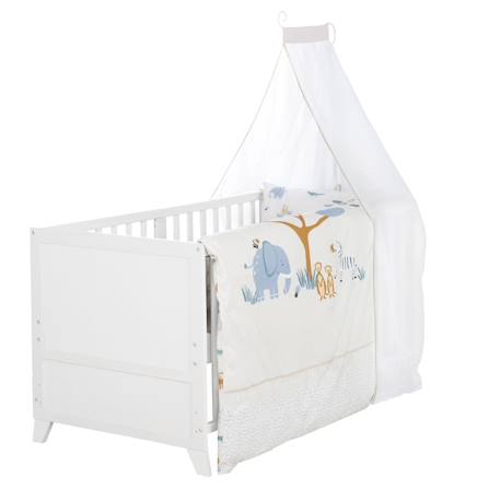 Ensemble de lit bébé 'savanna friends' avec équipement complet Blanc / beige 1 - vertbaudet enfant 