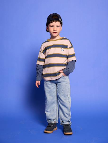 Jean droit garçon double stone 5 - vertbaudet enfant 