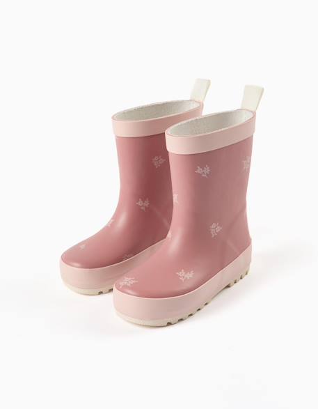 Bottes de pluie avec imprimé fleuri Rose 2 - vertbaudet enfant 