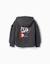 Sweat zippé en coton à capuche et imprimé floral Gris foncé 2 - vertbaudet enfant 