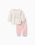 Pyjama à manches longues en coton avec fleurs imprimées Blanc 1 - vertbaudet enfant 