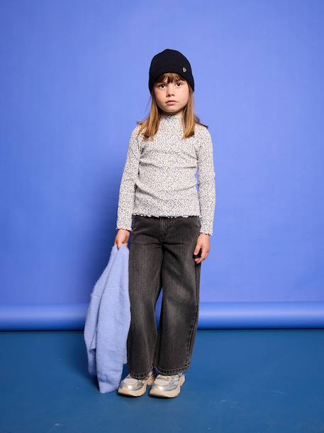Jean fille large morphologik tour de hanches médium bleu clair+bleu foncé+bleu moyen+denim gris 18 - vertbaudet enfant 