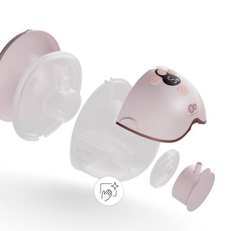 Tire-lait Kinderkraft MAMAFLOW DOUBLE électrique 4 modes mémoire 320 ml compact recharge usb-c 2 coupelles Doré+Rose 10 - vertbaudet enfant 
