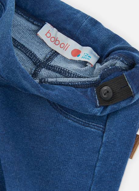 Jogger fille en molleton denim Bleu 3 - vertbaudet enfant 