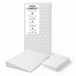 Pack matelas bébé 60x120 + plan incliné étoiles dorées + protège-matelas - déhoussable et sain  - vertbaudet enfant