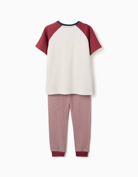Pyjama à manches courtes en coton avec masque rembourré Rouge foncé 2 - vertbaudet enfant 