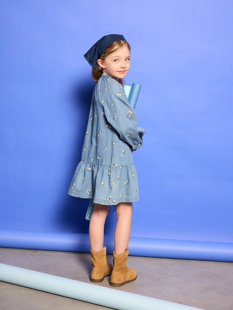 Robe denim fille bleu jean 7 - vertbaudet enfant 