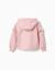 Sweat zippé en molleton avec capuche et doublure en coton peigné Blanc+Rose clair 6 - vertbaudet enfant 