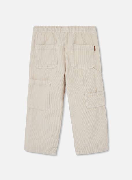 Pantalon velours cotelé garçon avec poches Beige 3 - vertbaudet enfant 