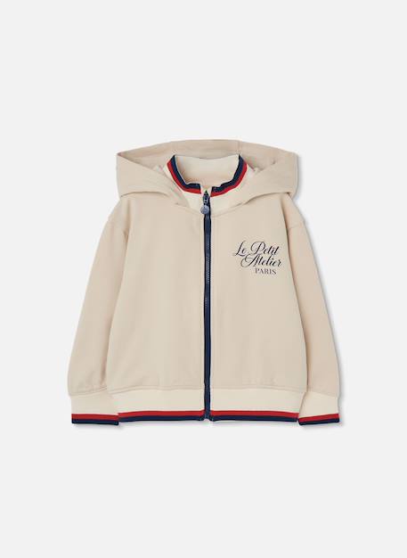 Veste fille en molleton à capuche Blanc 1 - vertbaudet enfant 