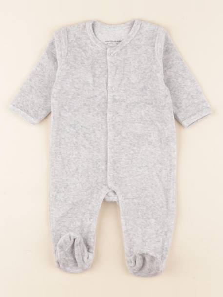 Pyjama velours - 3 mois Gris 1 - vertbaudet enfant 