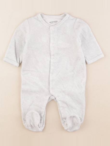 Pyjama velours - 3 mois Gris 1 - vertbaudet enfant 