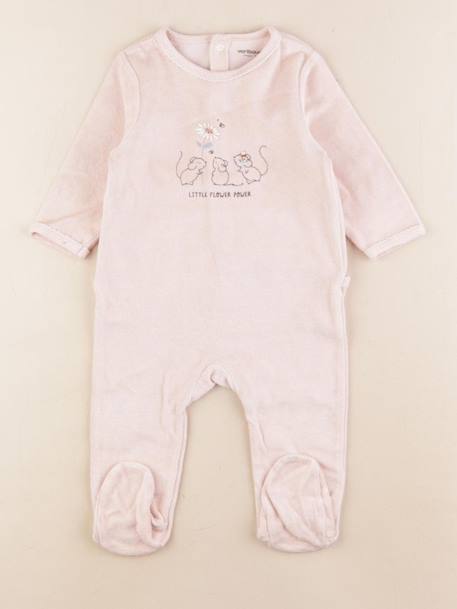 Pyjama velours - 9 mois Rose 1 - vertbaudet enfant 
