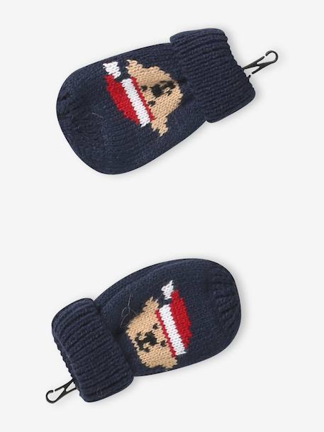 Ensemble bébé bonnet, snood et moufles marine 4 - vertbaudet enfant 