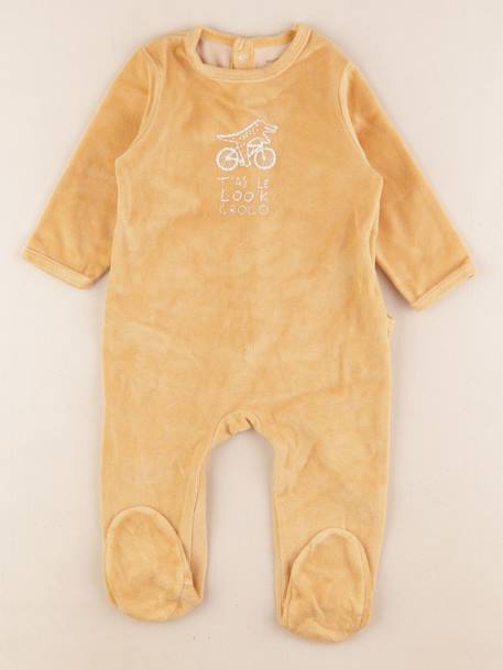 Pyjama velours - 9 mois Jaune 1 - vertbaudet enfant 