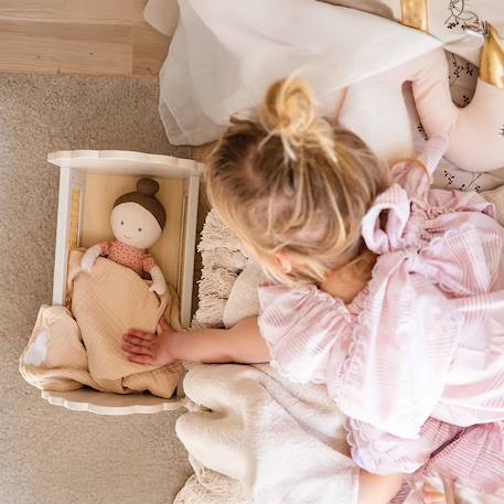 Jouet berceau en bois et rotin pour poupée Blanc 4 - vertbaudet enfant 