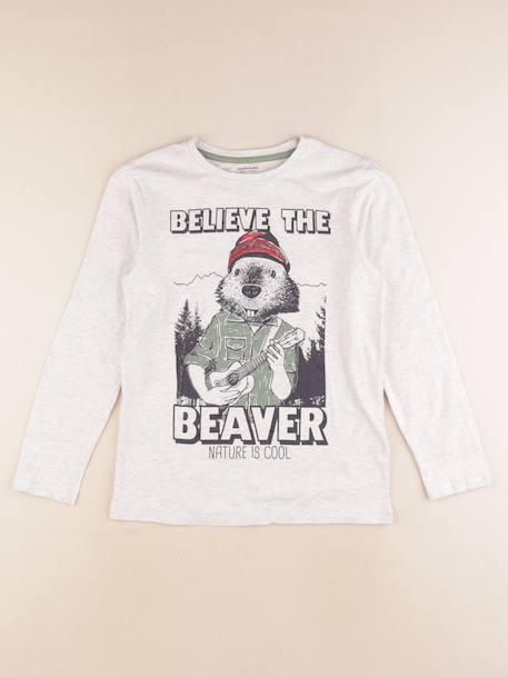 Tee-shirt - 12 ans Gris 1 - vertbaudet enfant 