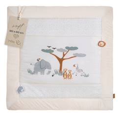 Jouet-Tapis d’éveil 'Savanna Friends' 100x100 en coton - beige