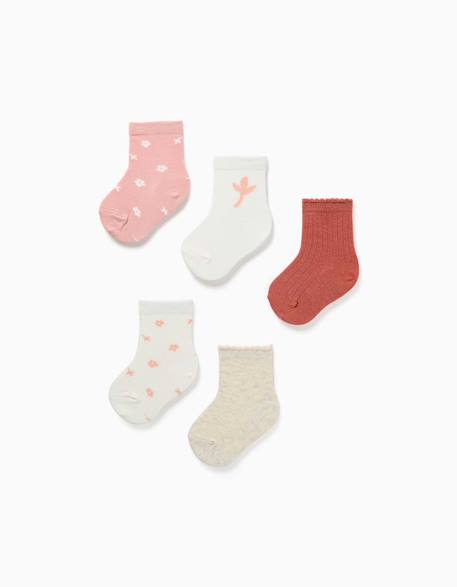 Bébé-Chaussettes, Collants-Lot de 5 chaussettes avec motifs floraux