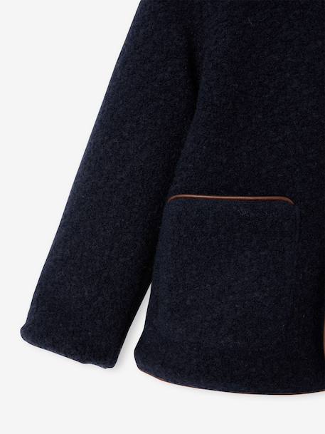 Manteau fille à capuche camel+marine 9 - vertbaudet enfant 