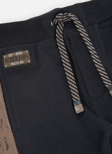 Pantalon garçon molleton avec bandes latérales Noir 4 - vertbaudet enfant 