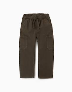 -Pantalon baggy en sergé avec poches cargo