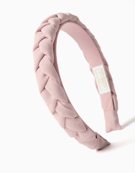 Serre-tête tressé Rose clair 3 - vertbaudet enfant 