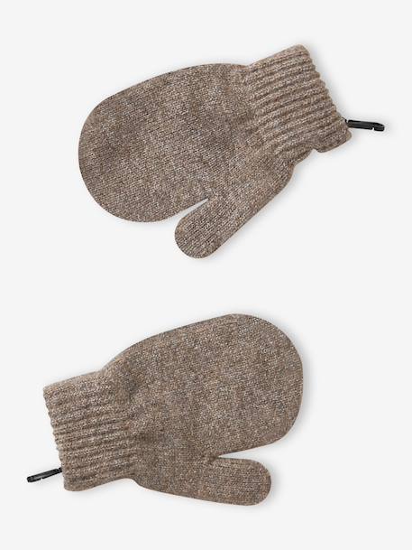 Ensemble bonnet, snood et gants taupe 6 - vertbaudet enfant 
